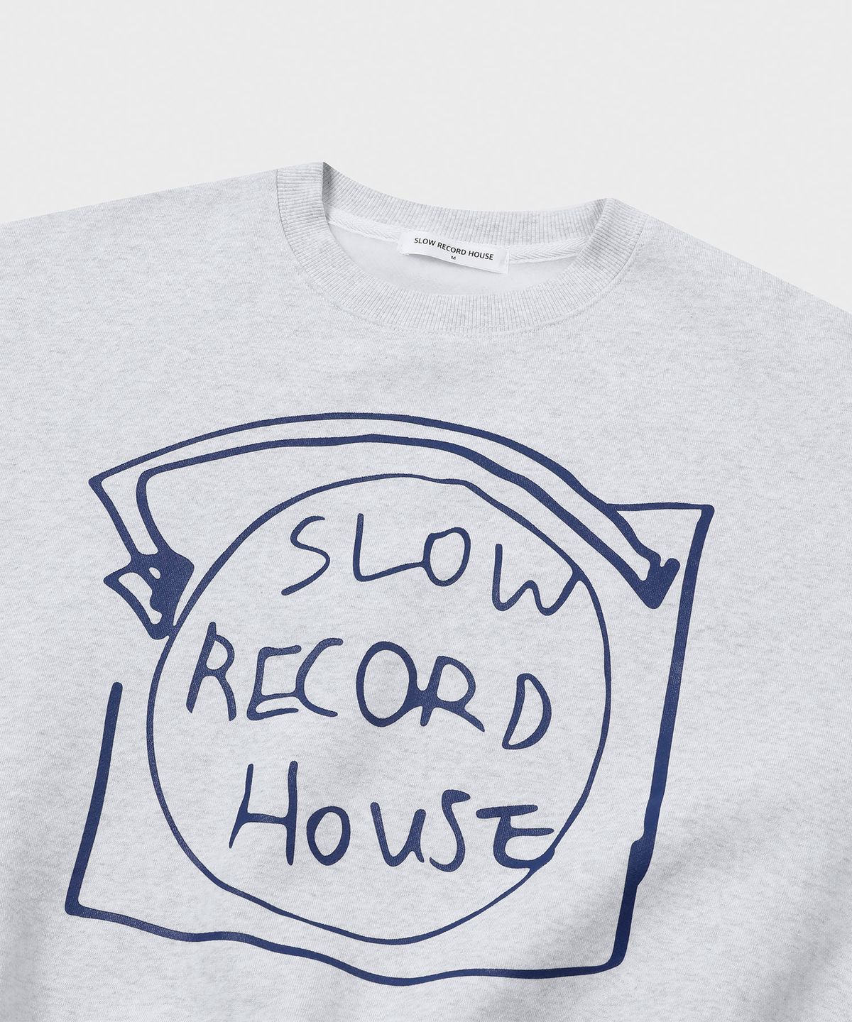 슬로우 레코드 하우스(SLOW RECORD HOUSE) 레코드 스웻셔츠_화이트멜란지