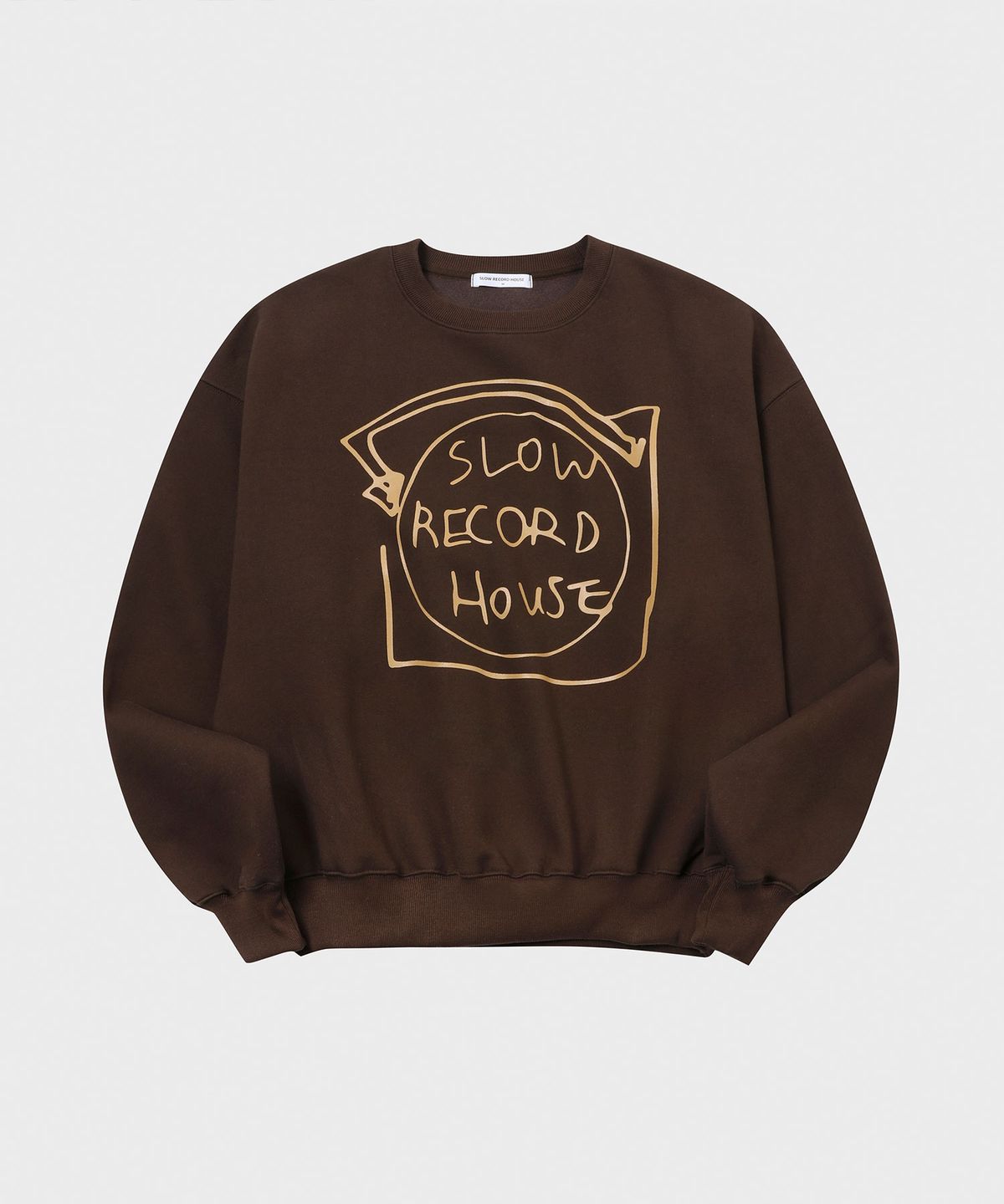 슬로우 레코드 하우스(SLOW RECORD HOUSE) 레코드 스웻셔츠_브라운