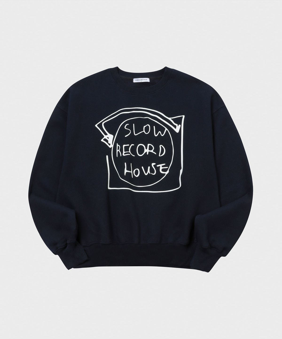 슬로우 레코드 하우스(SLOW RECORD HOUSE) 레코드 스웻셔츠_네이비