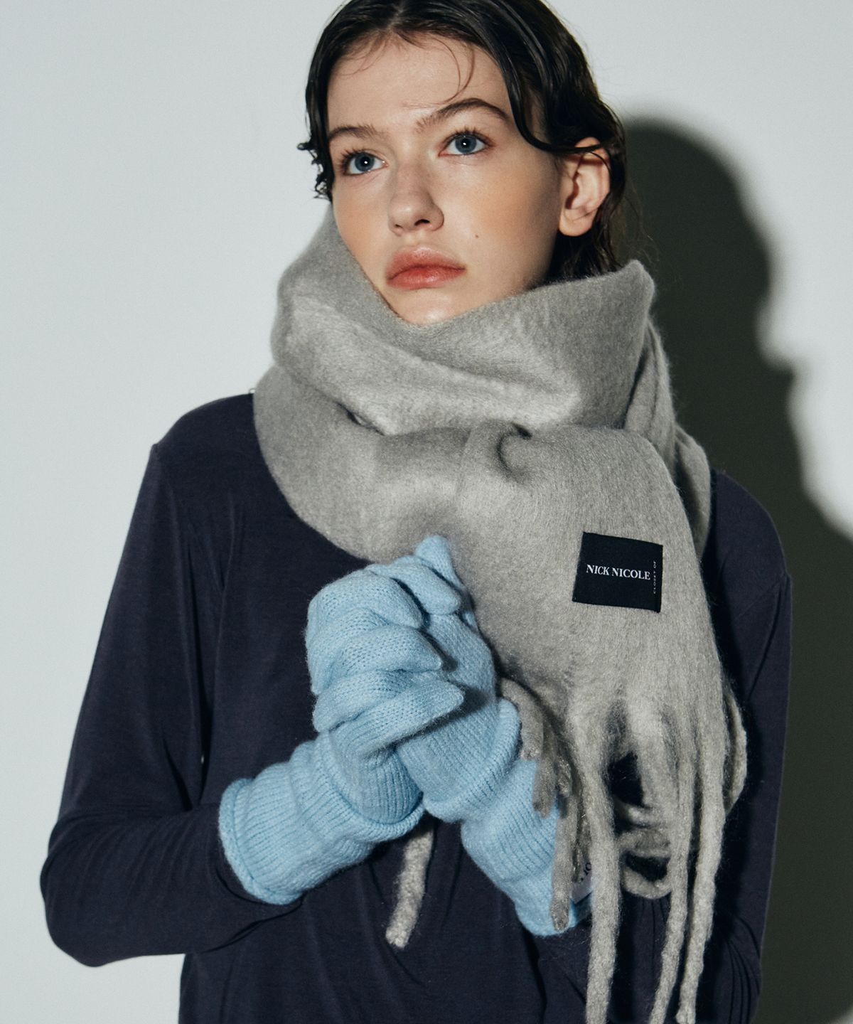 닉앤니콜(NICK&NICOLE) PREMIUM BOLD SOFT MUFFLER_GRAY