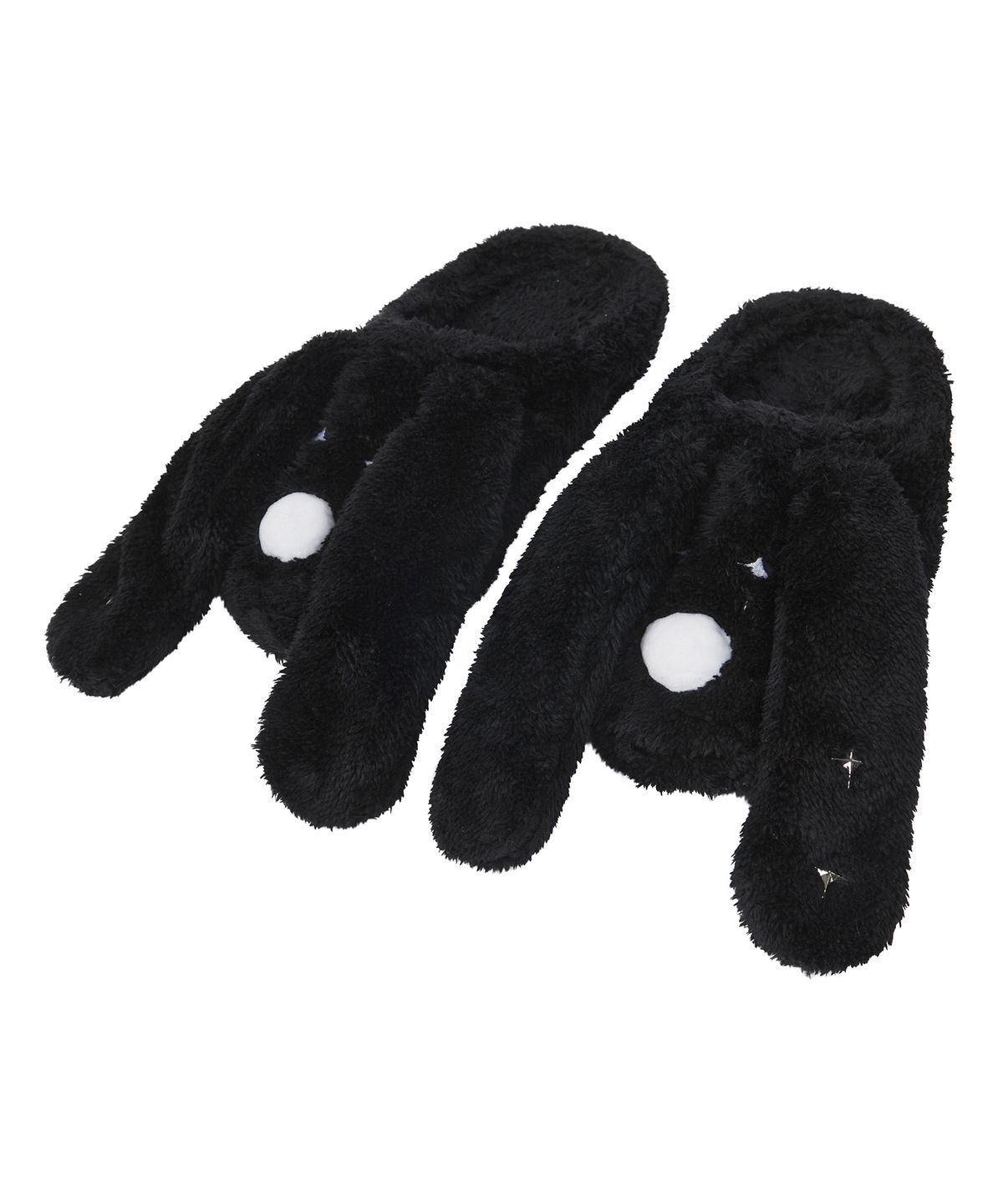 러브이즈트루(LUVISTRUE) XM FUZZY DOG ROOM SHOES(BLACK)