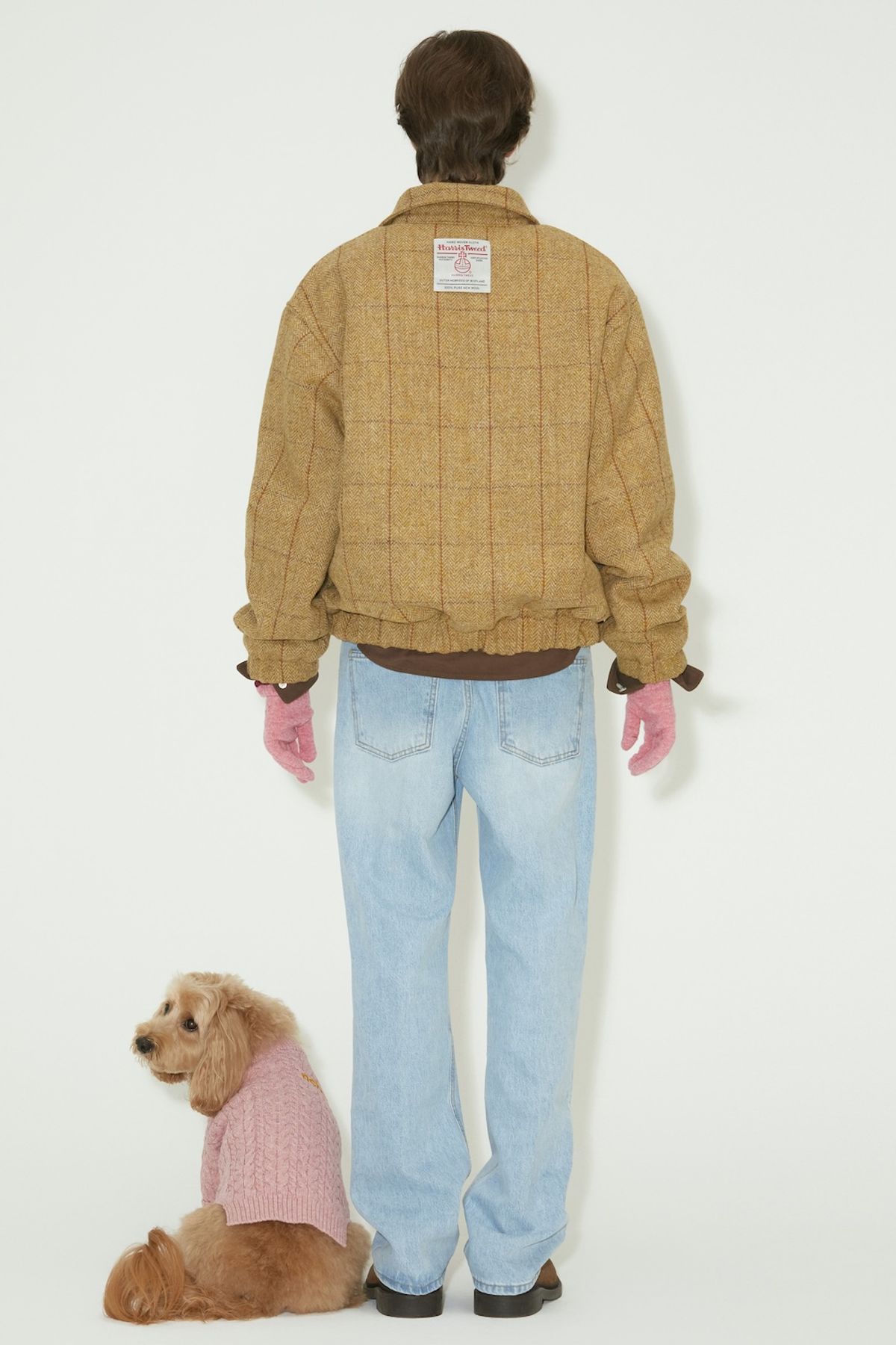 노앙(NOHANT) HARRIS TWEED BLOUSON JACKET MUSTARD CHECK