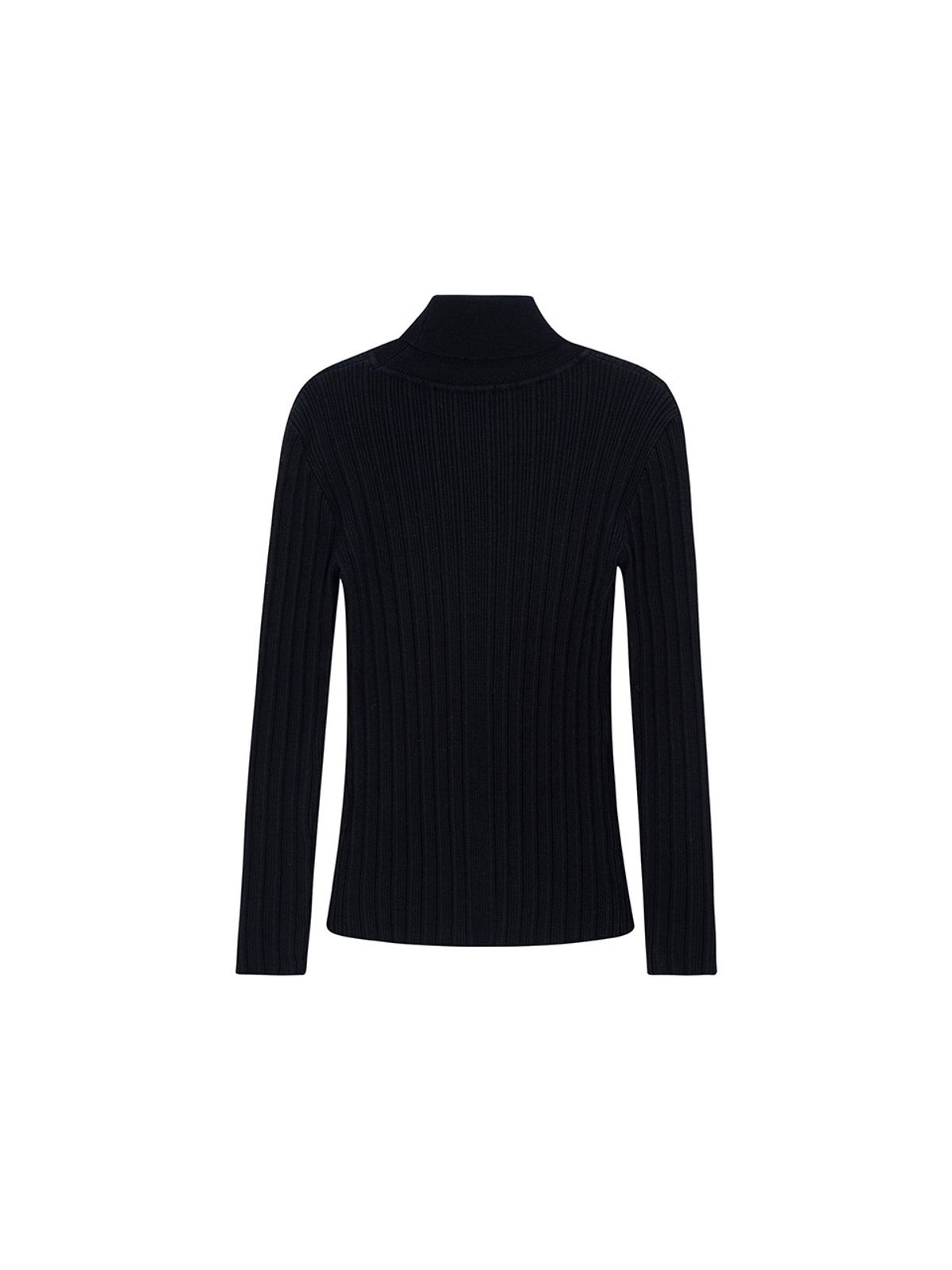 샐러드바구니(SALAD BAGUNI) Polo Neck Ribbed Pullover - black