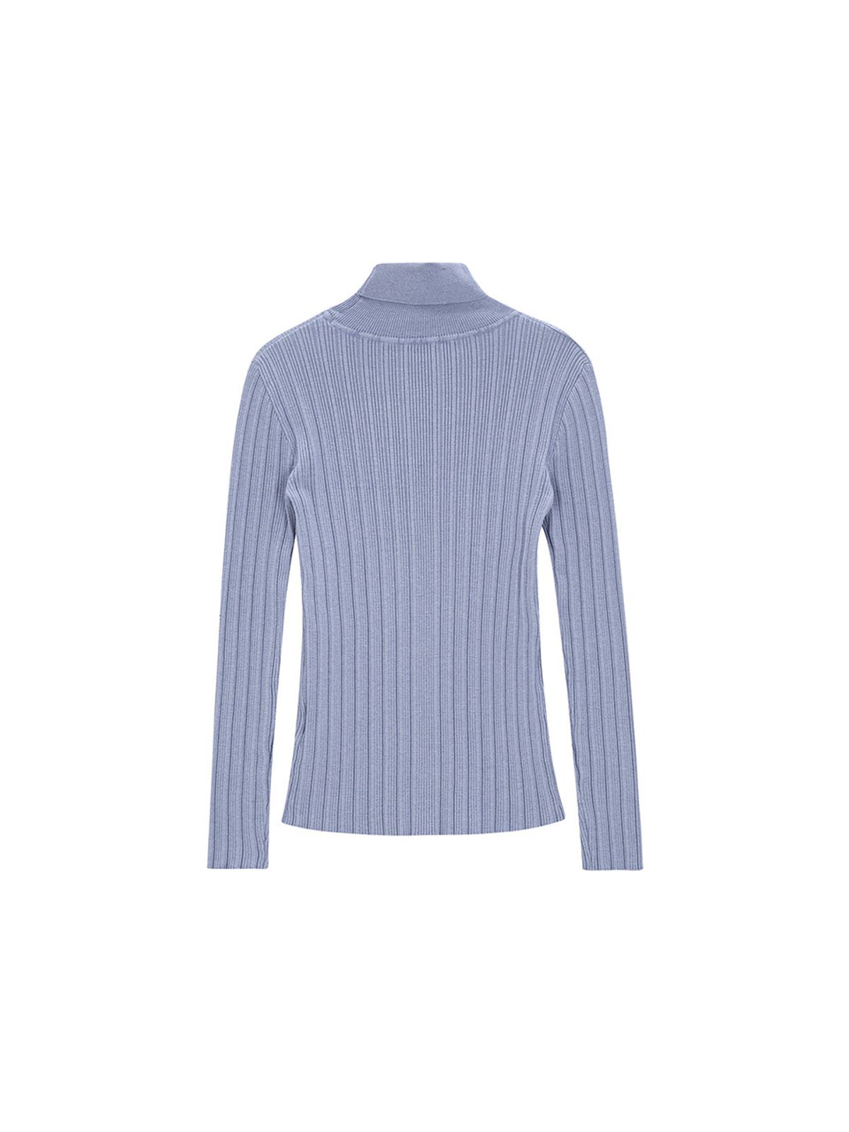 샐러드바구니(SALAD BAGUNI) Polo Neck Ribbed Pullover - purple