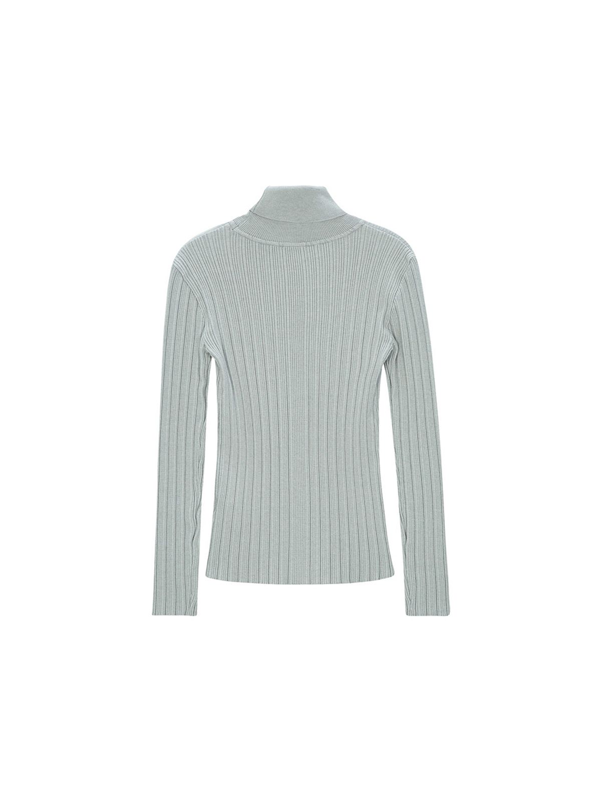 샐러드바구니(SALAD BAGUNI) Polo Neck Ribbed Pullover - gray