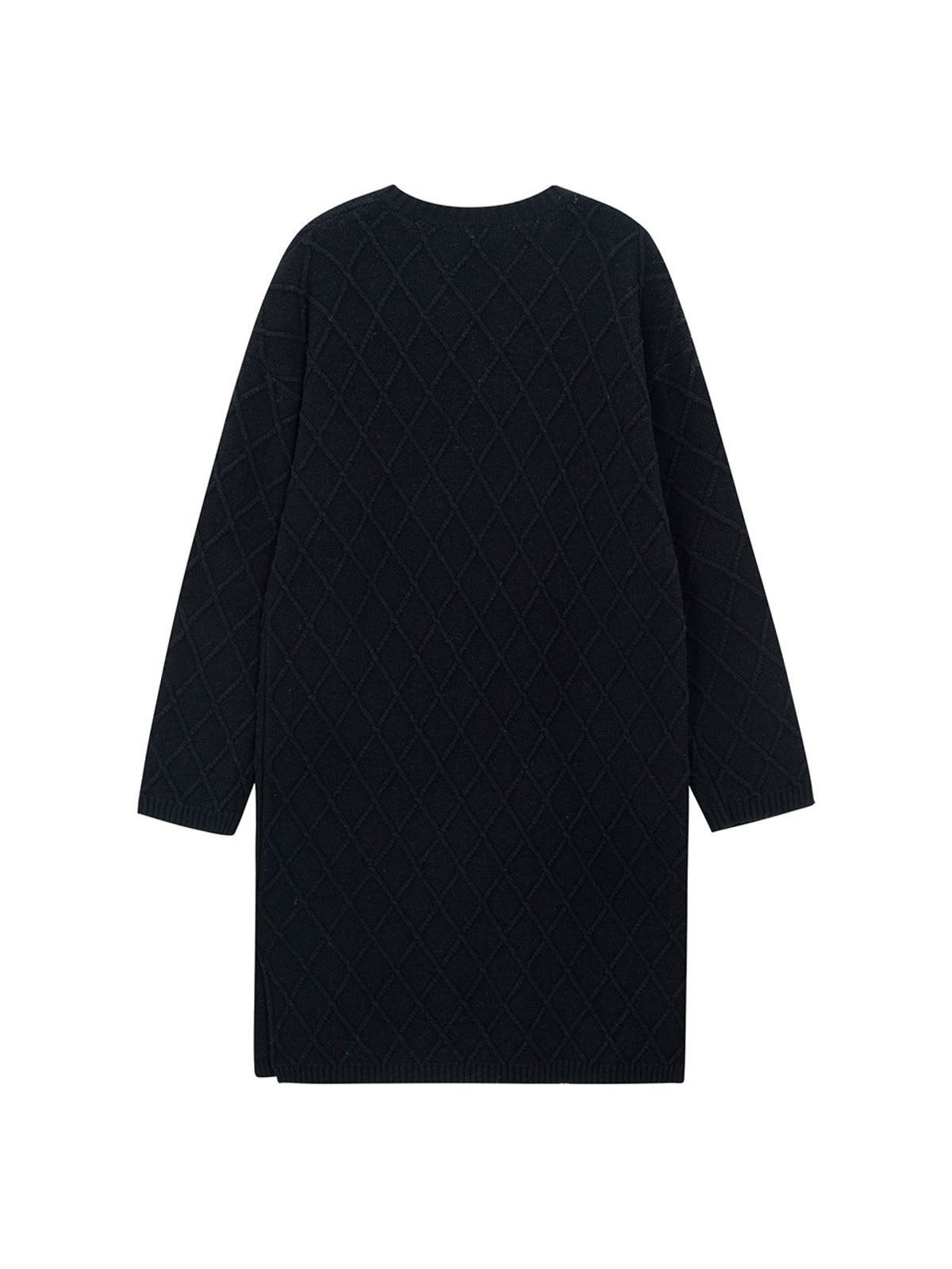 샐러드바구니(SALAD BAGUNI) Fisherman Open Neckline Midi Dress - black