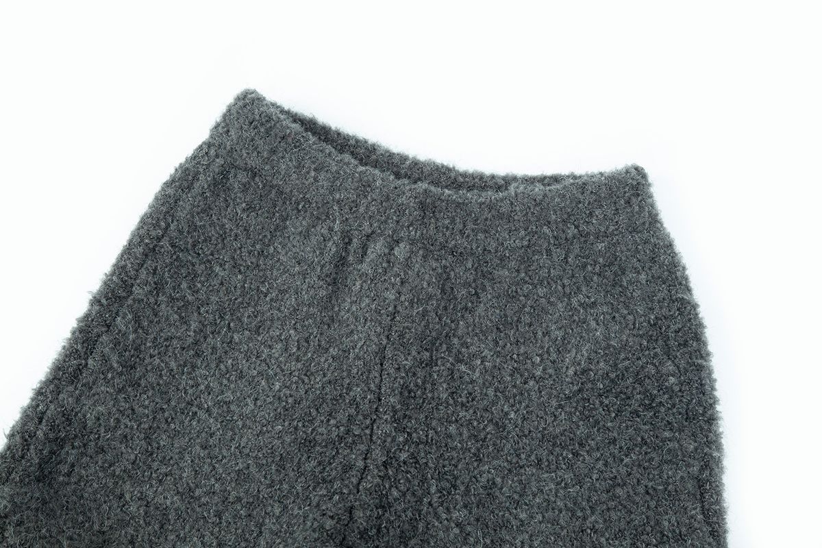 샐러드바구니(SALAD BAGUNI) Boucle Wide Jogger Pants - charcoal