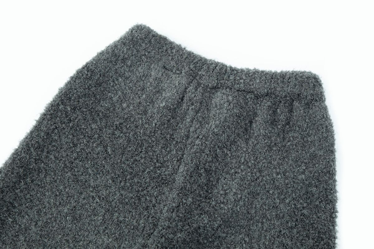 샐러드바구니(SALAD BAGUNI) Boucle Wide Jogger Pants - charcoal
