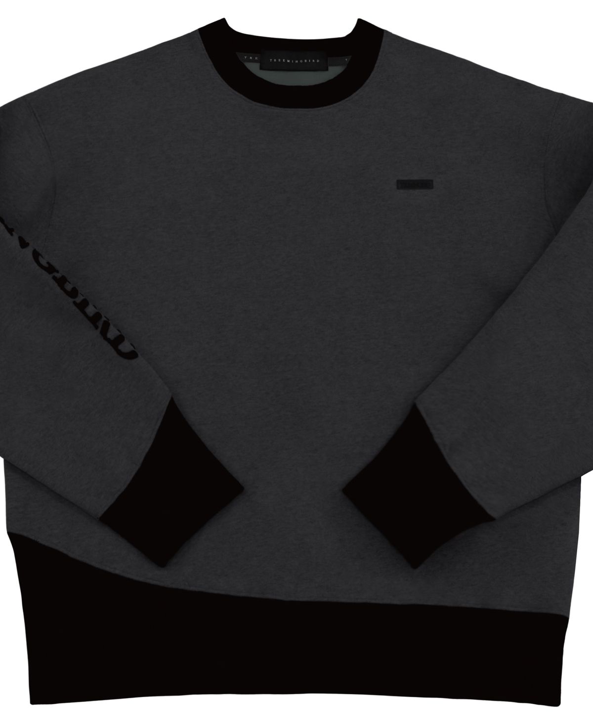 트리밍버드(TREEMINGBIRD) Oblique Line Sweat Shirt [ Charcoal ]