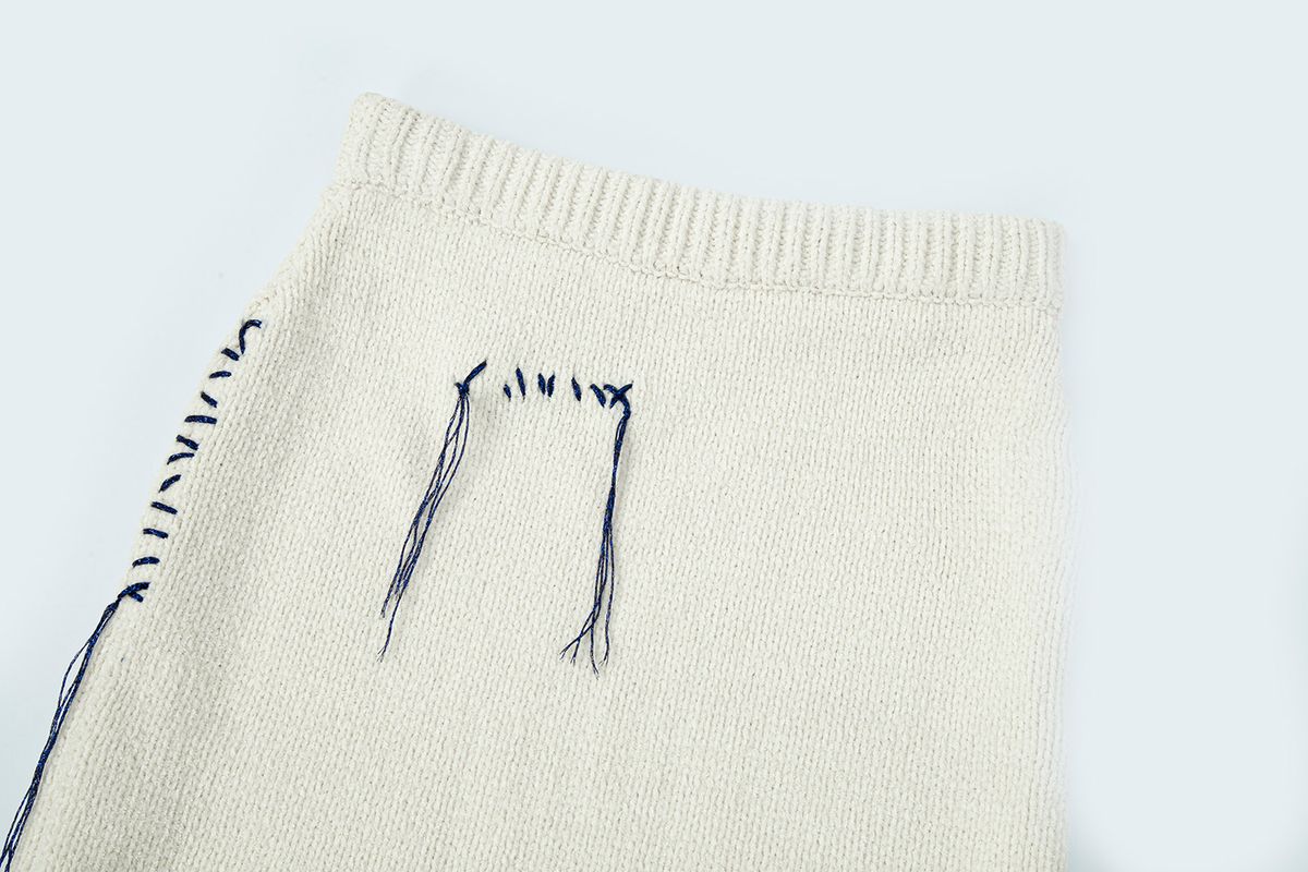 샐러드바구니(SALAD BAGUNI) Metal Patchwork Midi Skirt - ivory