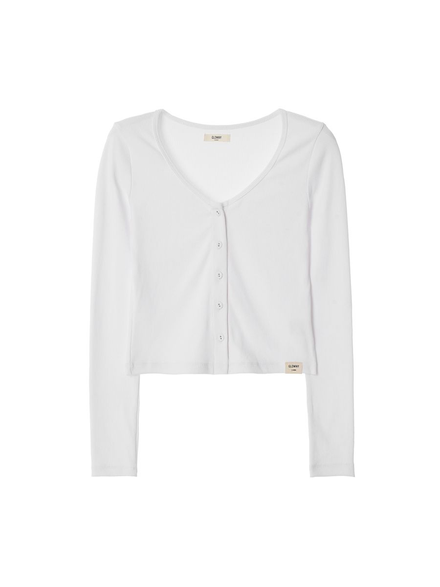 トップス GLOWNY G CLASSIC RIB V-NECK CARDIGAN MUSINSA | GLOWNY G CLASSIC RIB V-NECK CARDIGAN (WHITE)