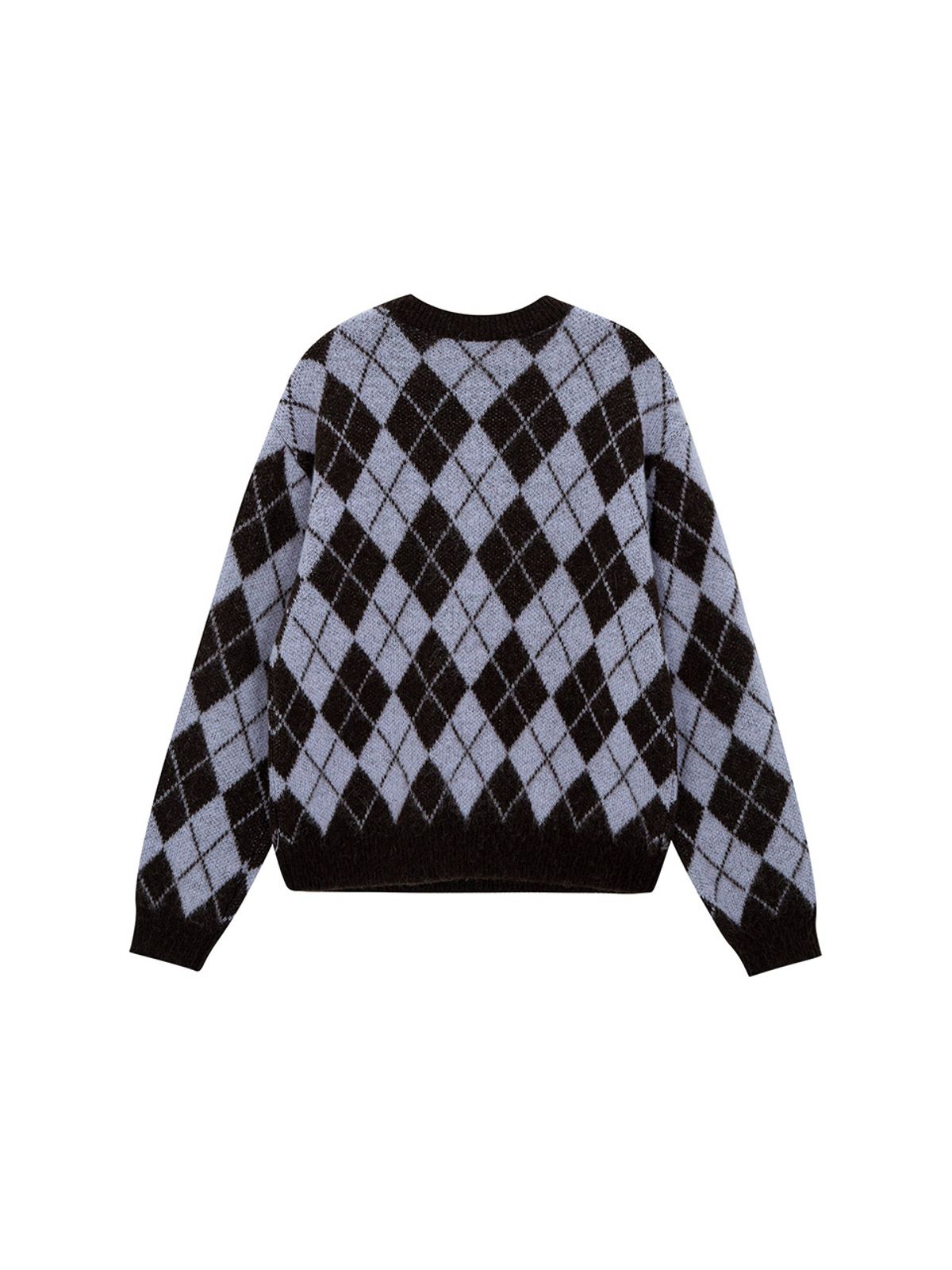 샐러드바구니(SALAD BAGUNI) Argyle Silver Ball Pullover - purple brown