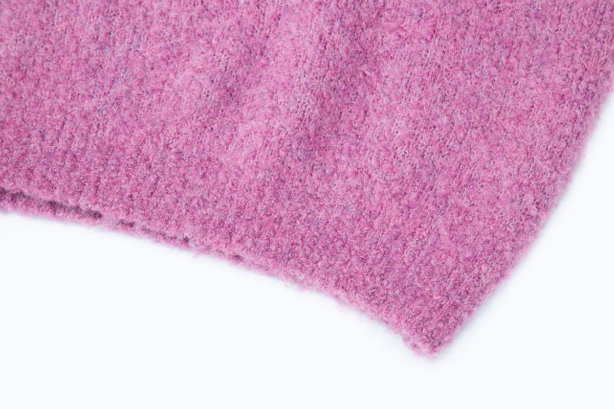 샐러드바구니(SALAD BAGUNI) Wool Boucle V-neck Pullover - pink