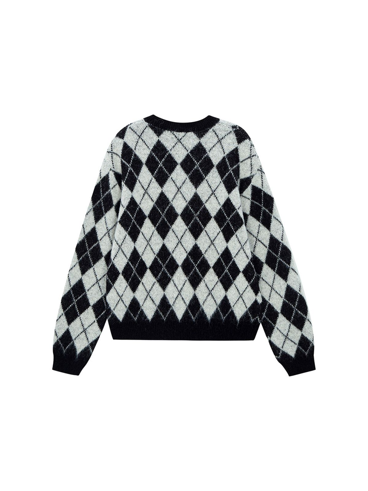 샐러드바구니(SALAD BAGUNI) Argyle Silver Ball Pullover - ivory black