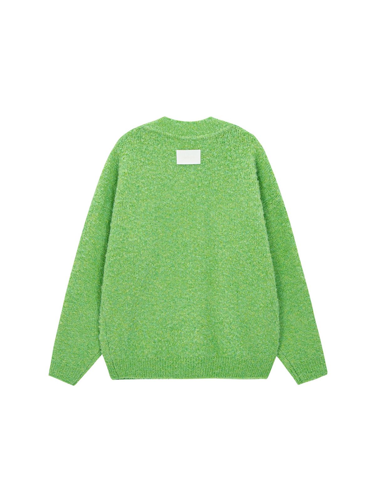 샐러드바구니(SALAD BAGUNI) Wool Boucle V-neck Pullover - lime