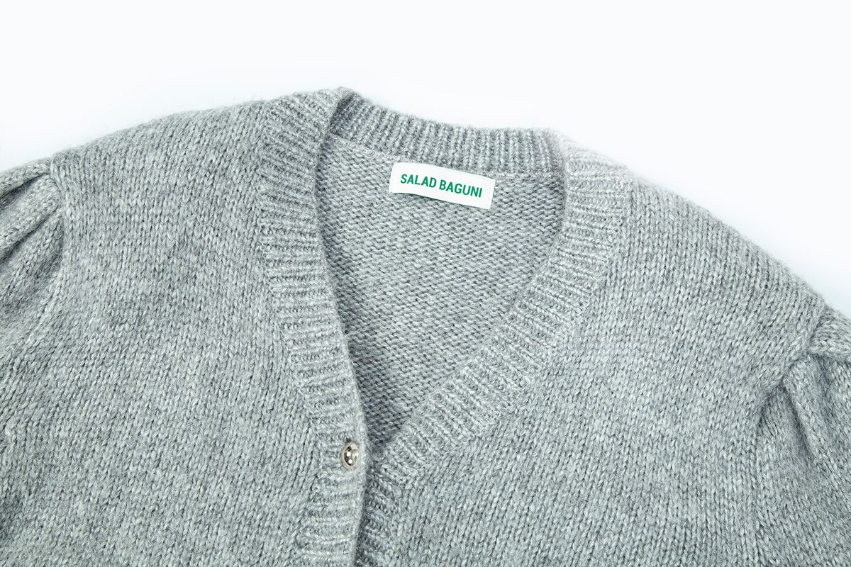 샐러드바구니(SALAD BAGUNI) Metallic Blended Cardigan - silver