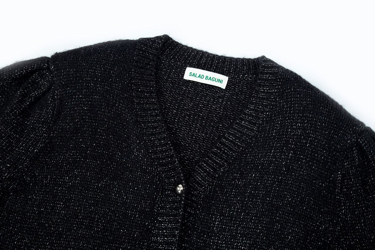샐러드바구니(SALAD BAGUNI) Metallic Blended Cardigan - black