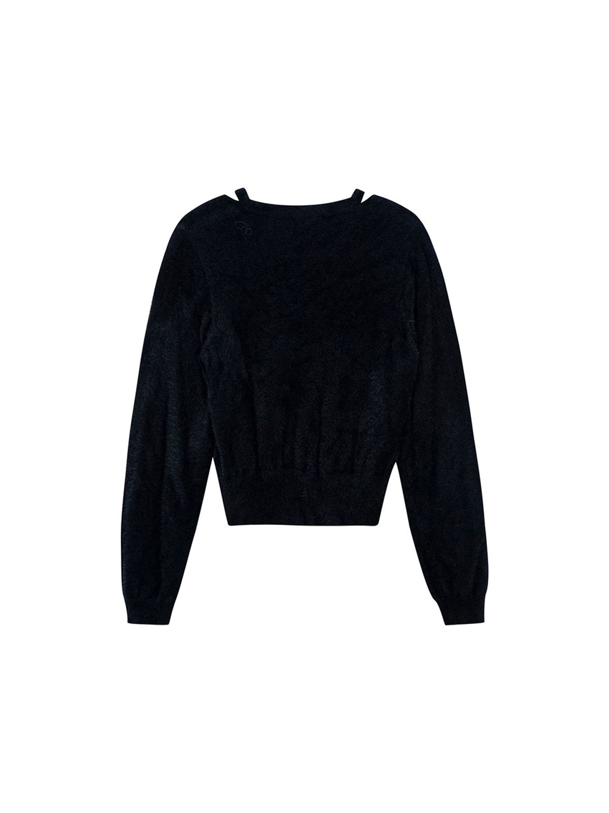 샐러드바구니(SALAD BAGUNI) V-neck Slit Cardigan - black