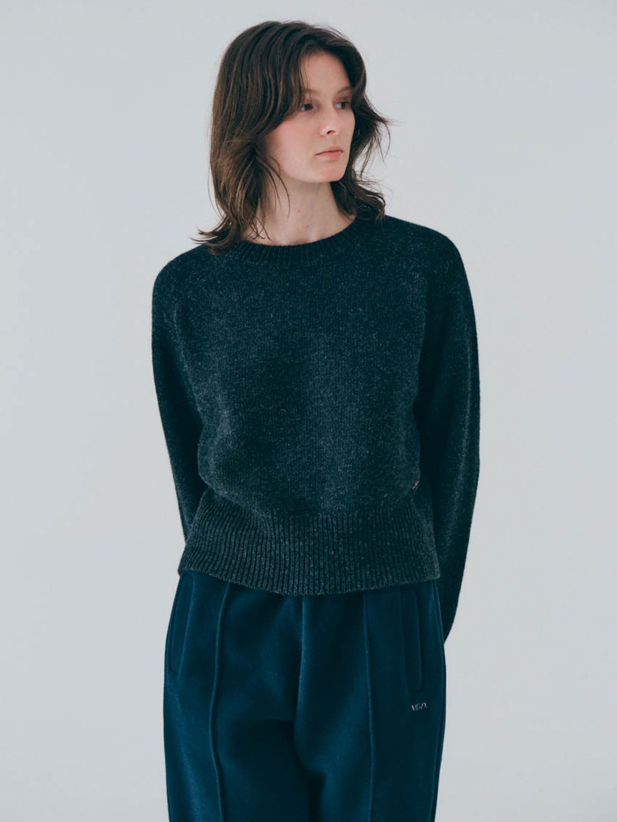 노우드(NOEUD) Lambs wool pullover (Charcoal)