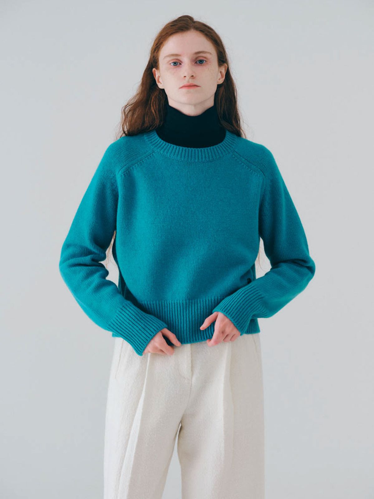 노우드(NOEUD) Lambs wool pullover (Skyblue)