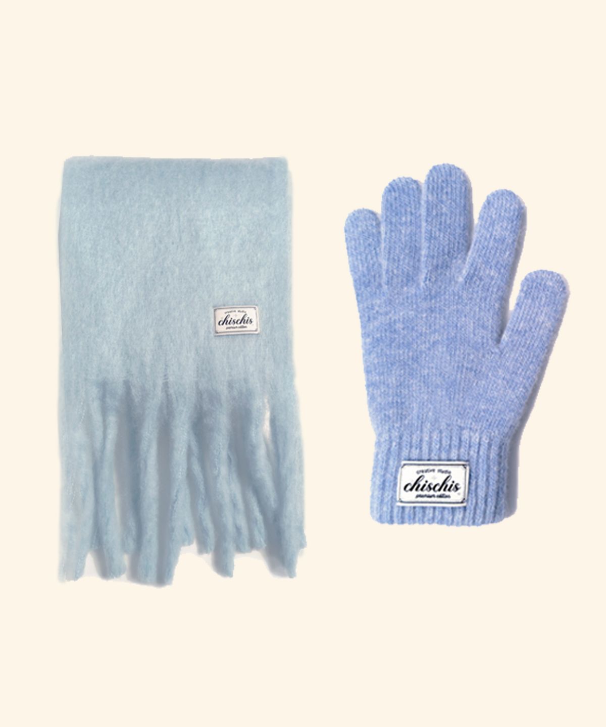 치스치스(CHISCHIS) PLUFFY MUFFLER & GLOVES SET - 6color