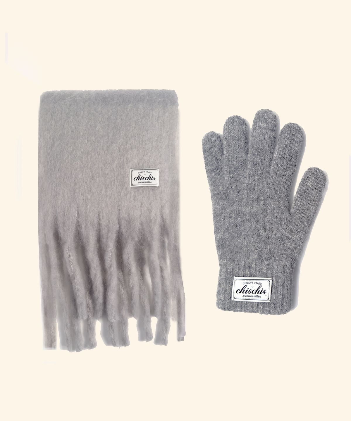 치스치스(CHISCHIS) PLUFFY MUFFLER & GLOVES SET - 6color