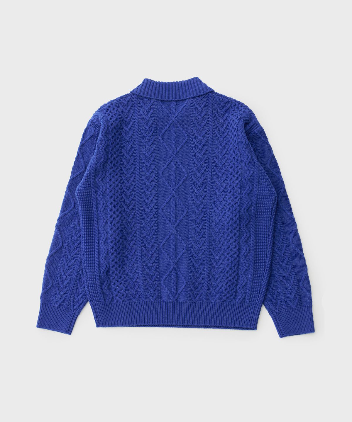 어나더 오피스(ANOTHER OFFICE) Fisherman cable Knit (Cobalt)
