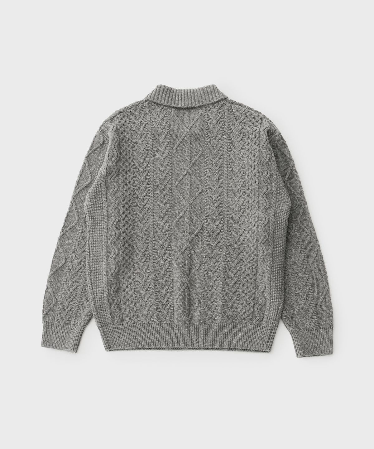 어나더 오피스(ANOTHER OFFICE) Fisherman cable Knit (Heather Gray)