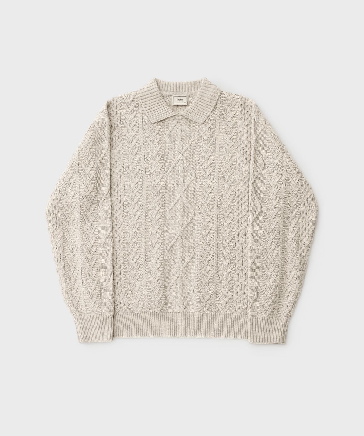 어나더 오피스(ANOTHER OFFICE) Fisherman cable Knit (Oatmeal)