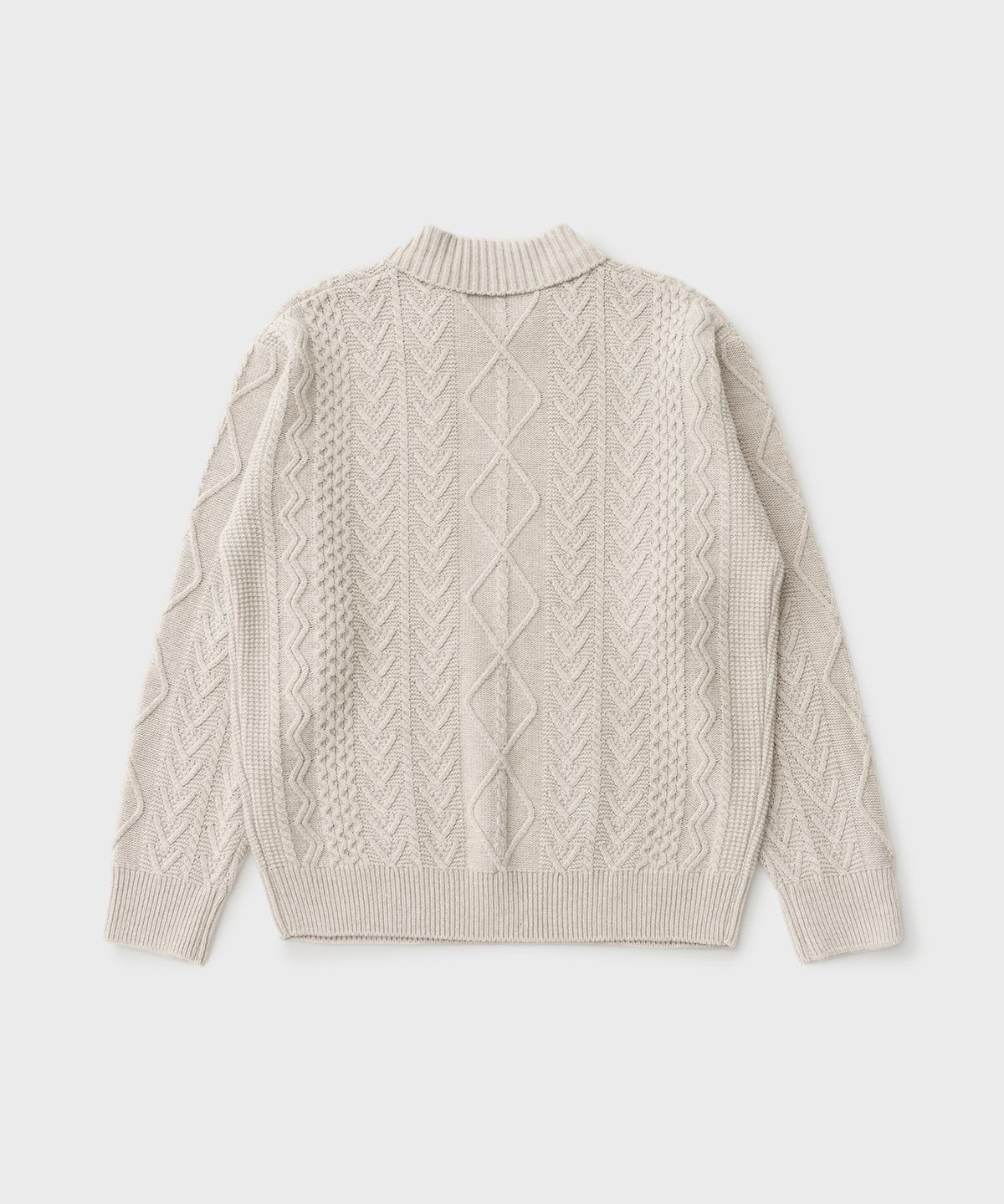 어나더 오피스(ANOTHER OFFICE) Fisherman cable Knit (Oatmeal)