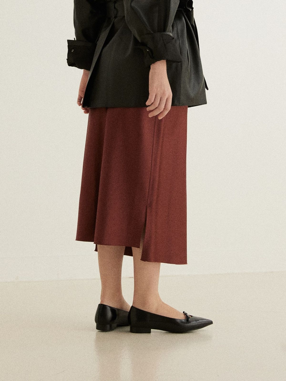 쥬다르(JEU DART) Scarlett ribbon flat black