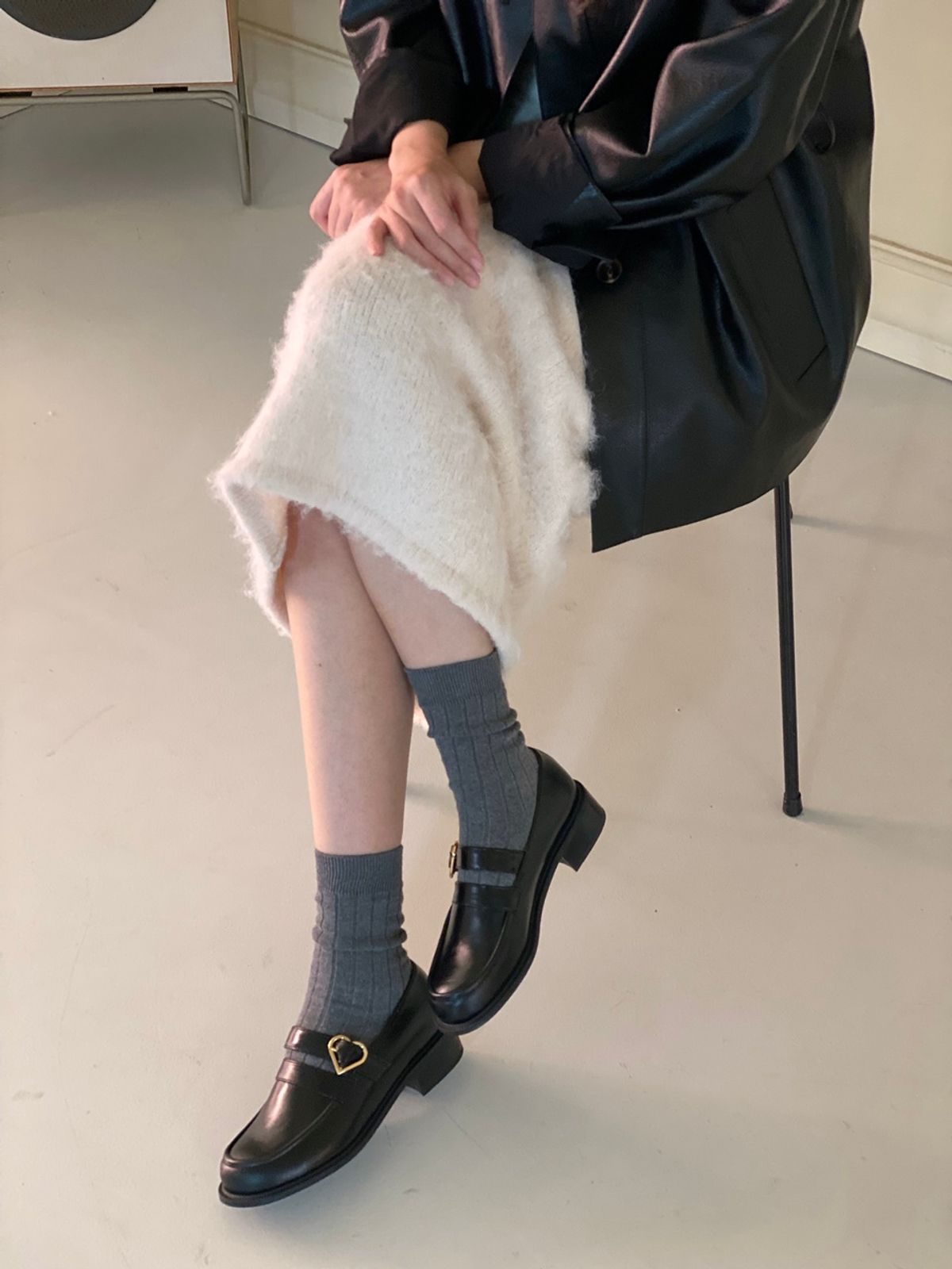 쥬다르(JEU DART) heart round loafer