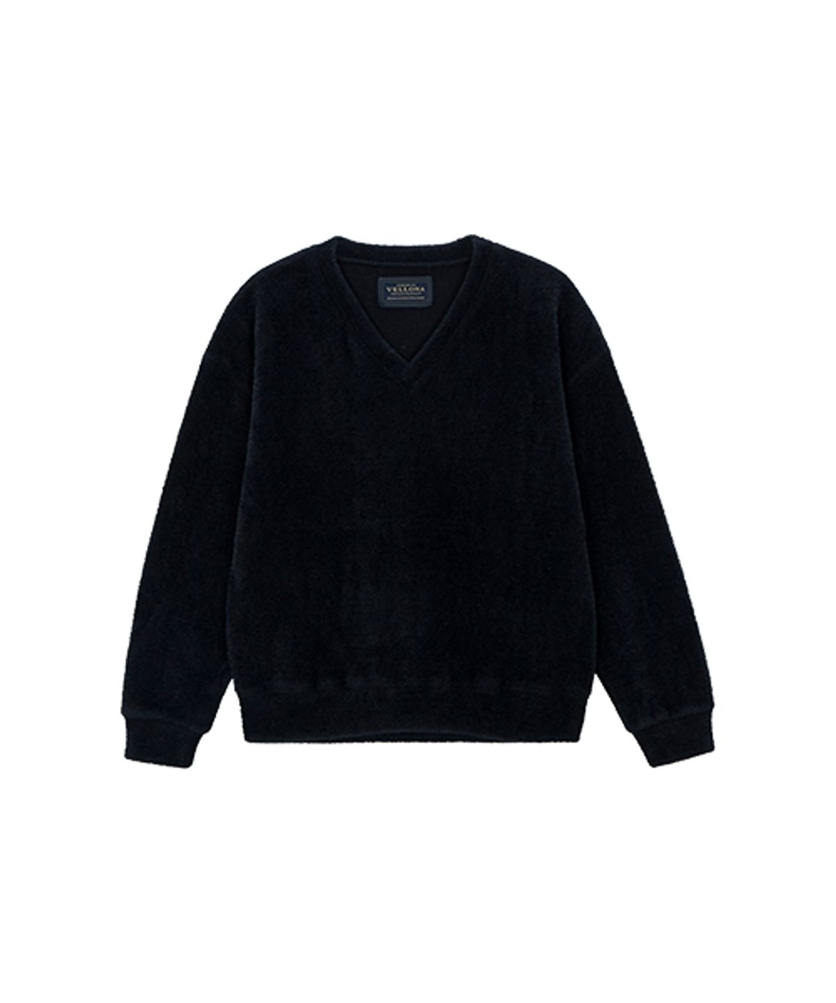아르덴티 벨로나(ARDENT VELLONA) 워셔블 헤어리 브이넥 스웨트셔츠_Black