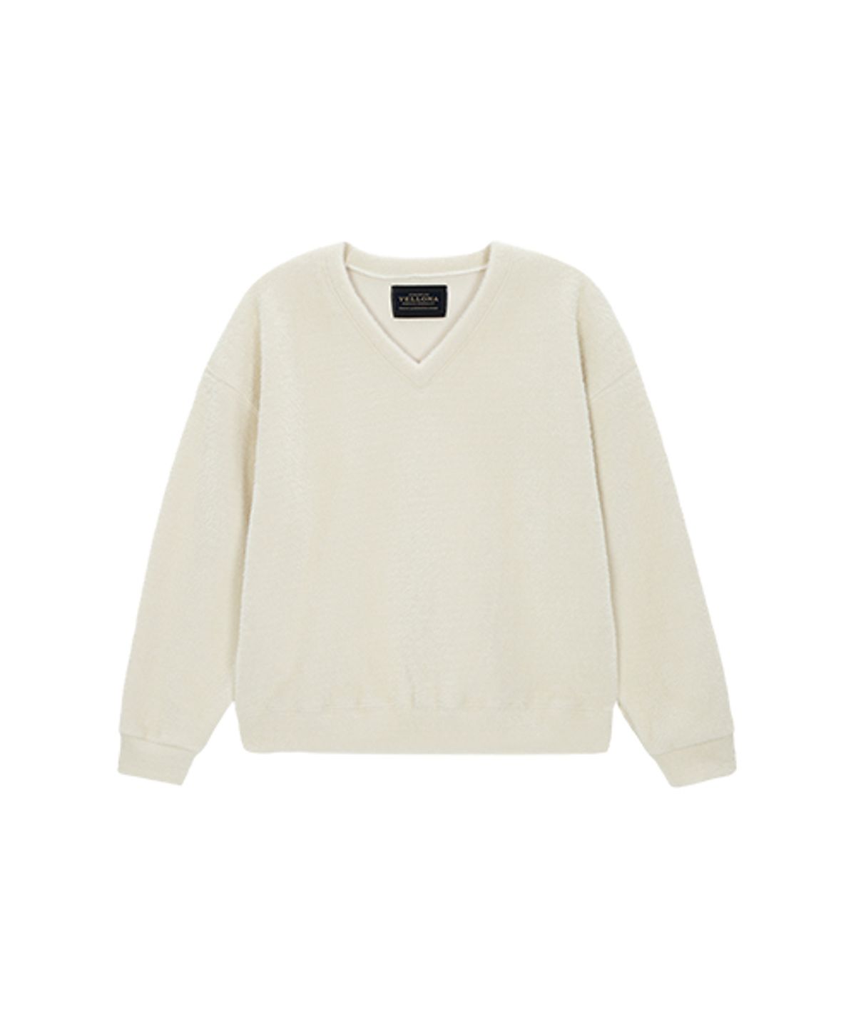 아르덴티 벨로나(ARDENT VELLONA) 워셔블 헤어리 브이넥 스웨트셔츠_Smoke White