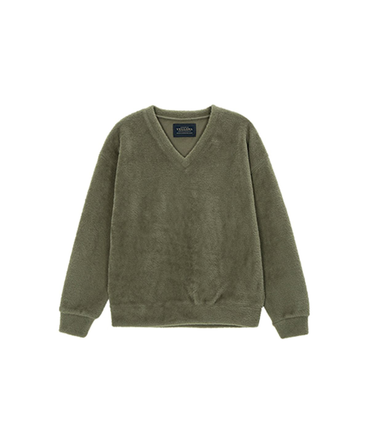 아르덴티 벨로나(ARDENT VELLONA) 워셔블 헤어리 브이넥 스웨트셔츠_Mint Grey