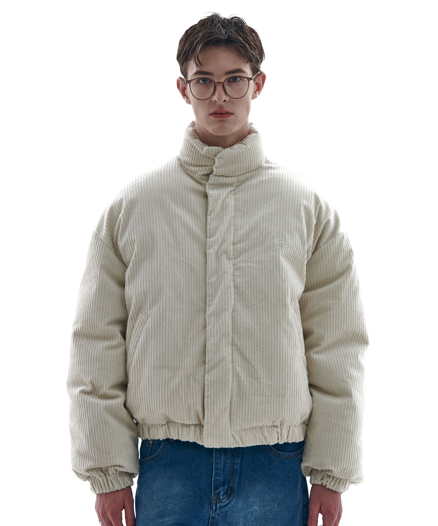[PLACE STUDIO] High-Neck Corduroy Puffer Padding★3COL MUSINSA | PLACE STUDIO High neck corduroy puffer jacket
