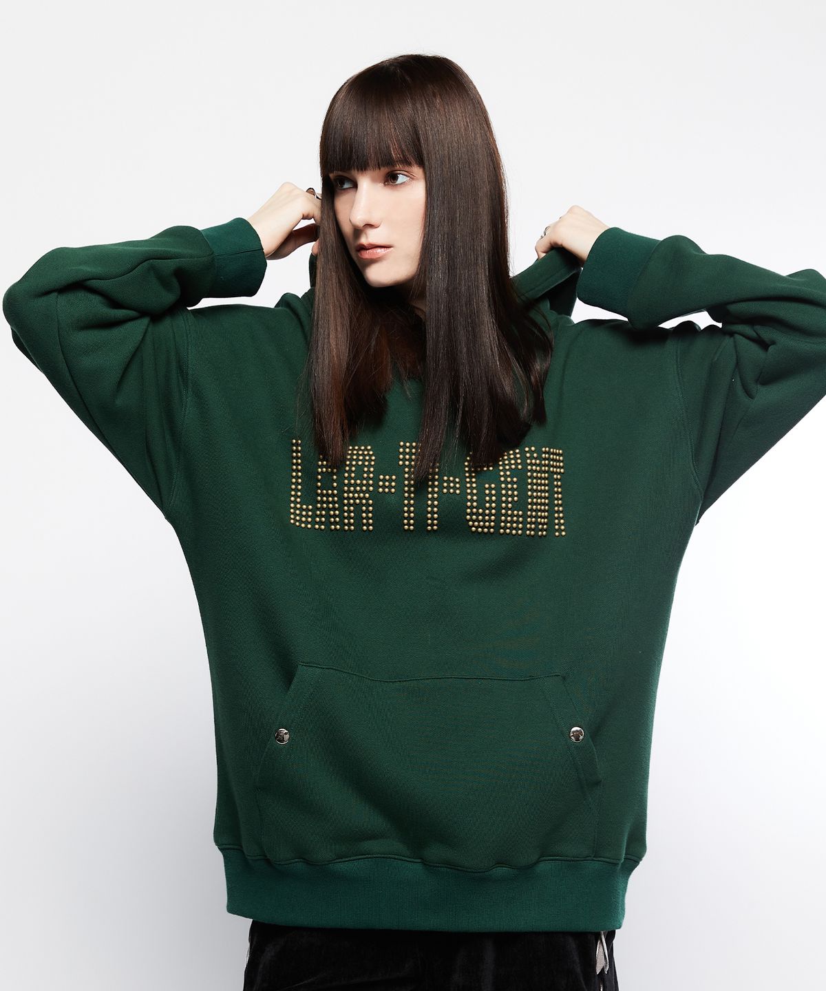 라티젠(LARTIGENT) L7 HOTFIX LOGO HOODIE(GREEN)