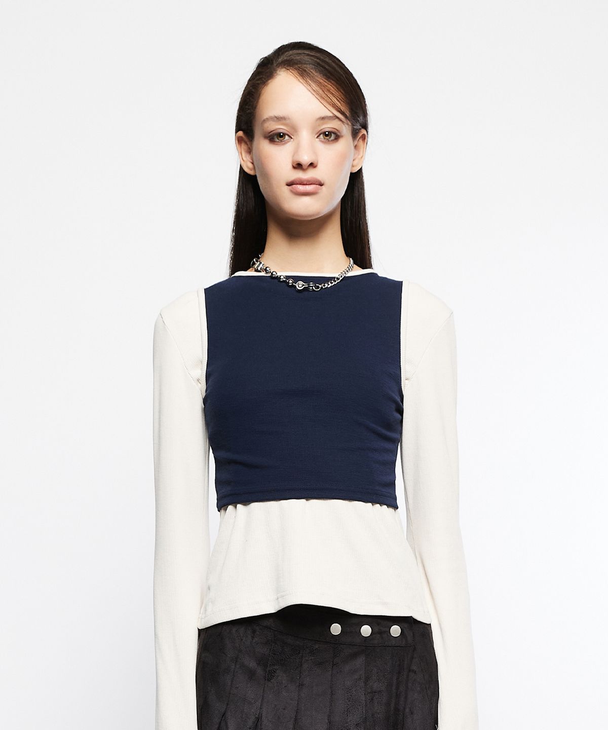 라티젠(LARTIGENT) L7 SLIM LAYERED T-SHIRT SET(NAVY)
