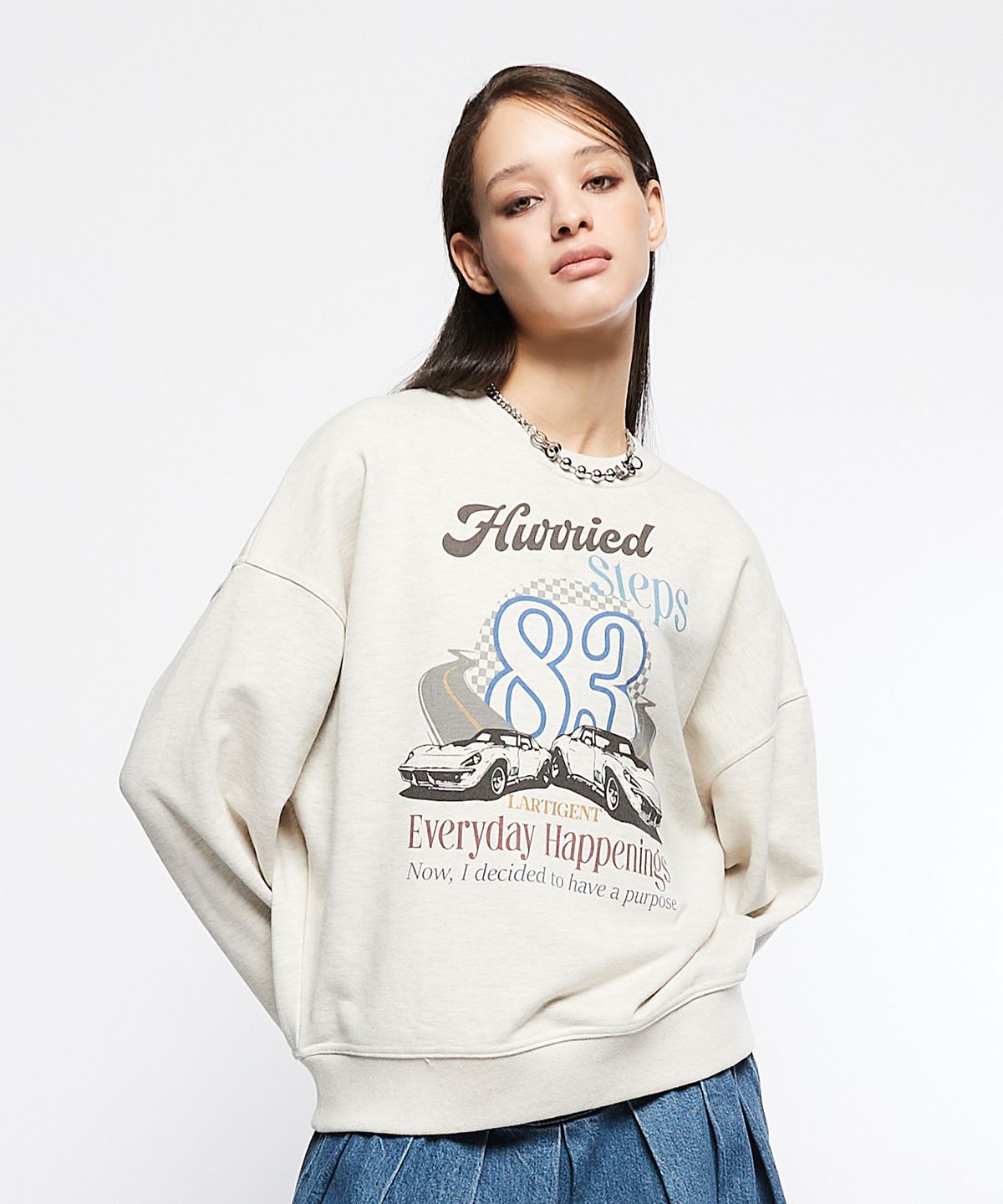 라티젠(LARTIGENT) L7 OLDCAR 83 SWEATSHIRT(OATMEAL)