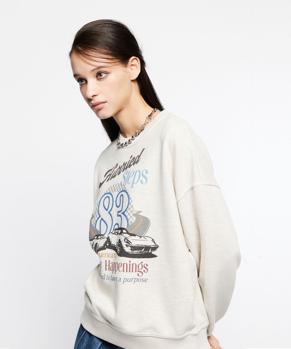 라티젠(LARTIGENT) L7 OLDCAR 83 SWEATSHIRT(OATMEAL)