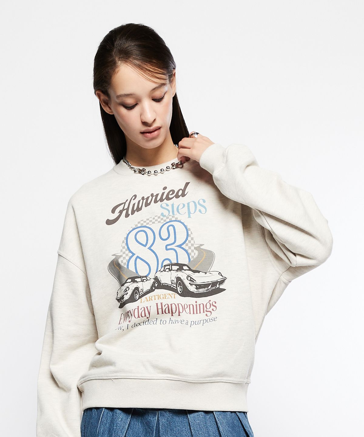 라티젠(LARTIGENT) L7 OLDCAR 83 SWEATSHIRT(OATMEAL)