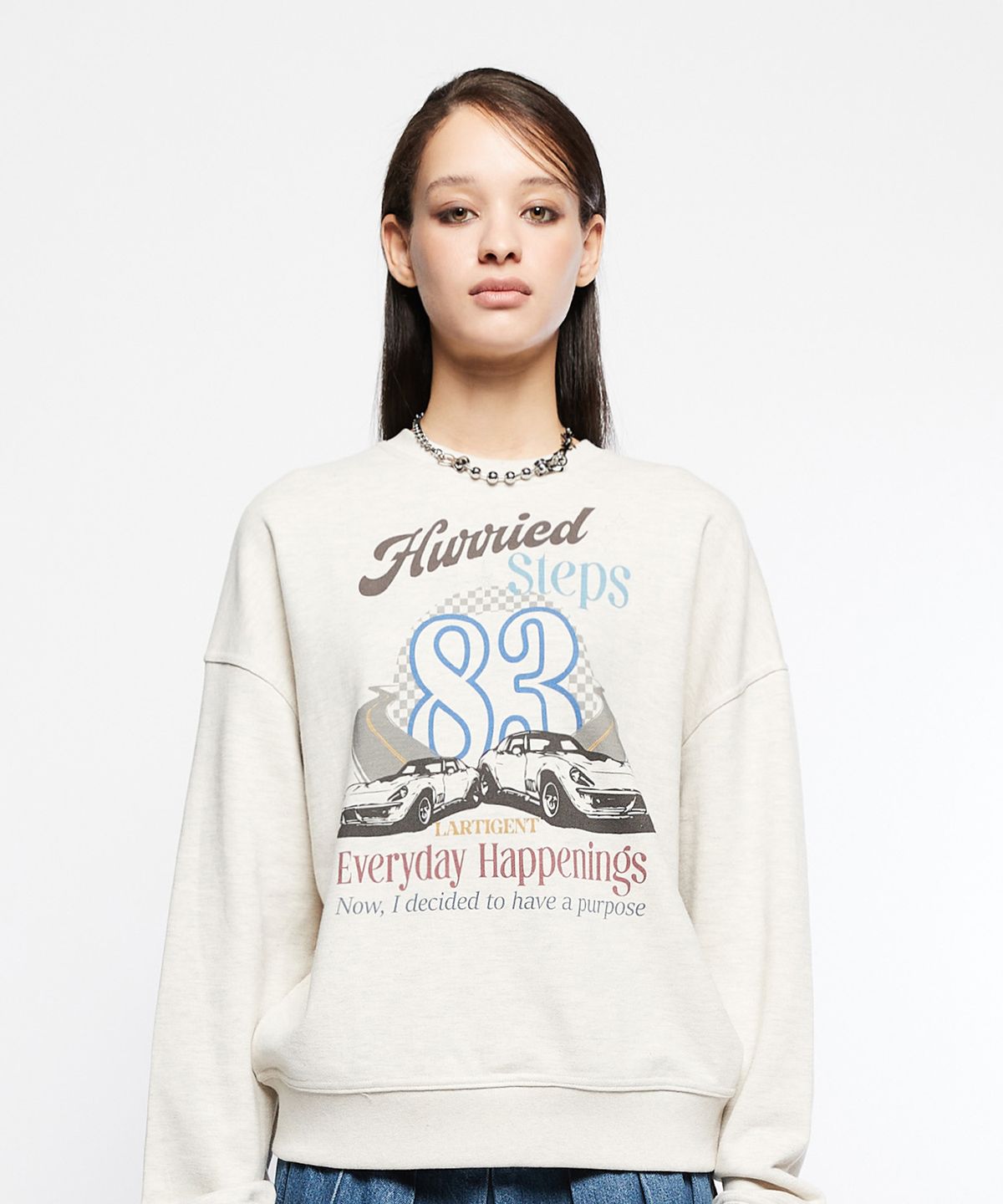 라티젠(LARTIGENT) L7 OLDCAR 83 SWEATSHIRT(OATMEAL)