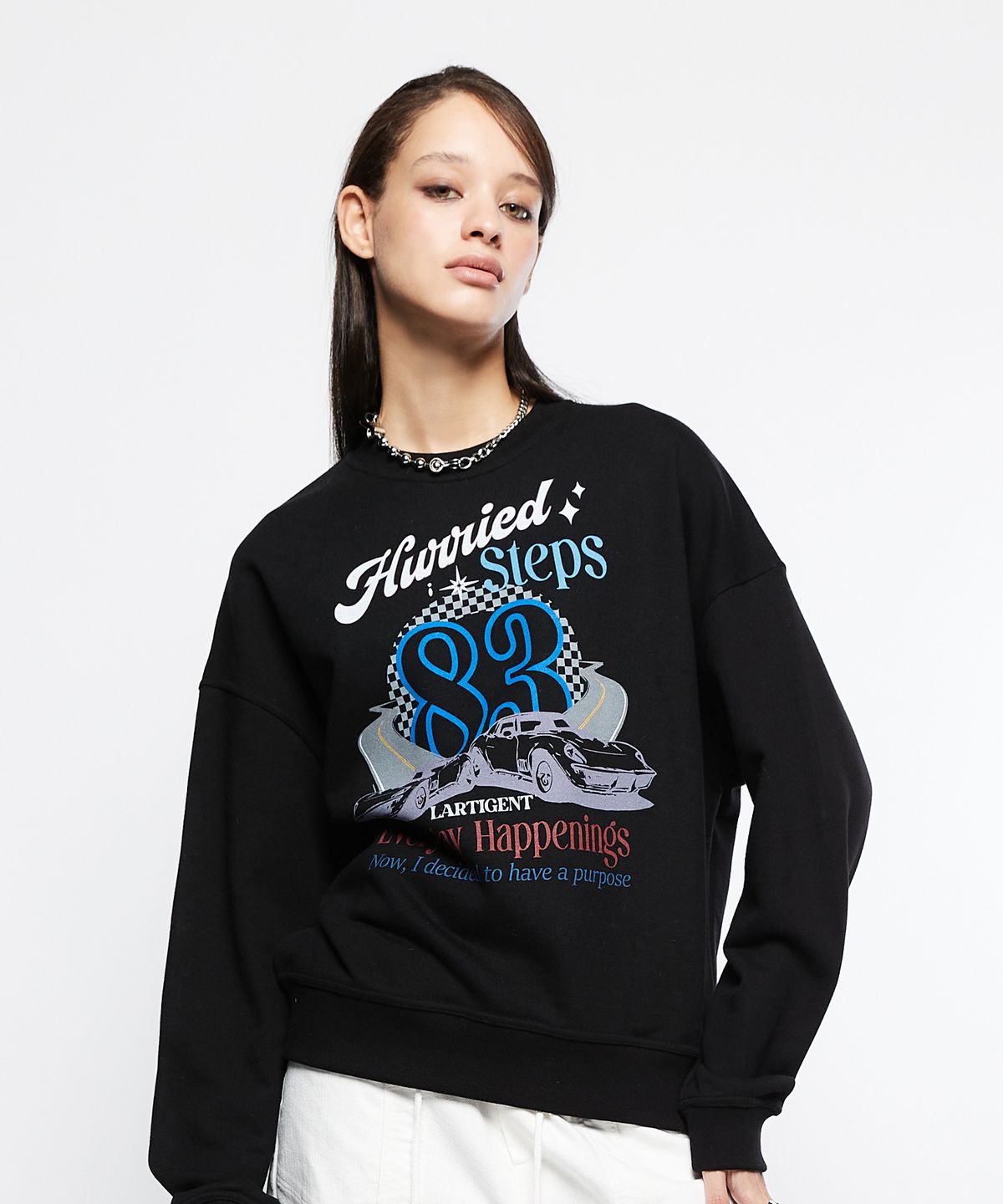 라티젠(LARTIGENT) L7 OLDCAR 83 SWEATSHIRT(BLACK)