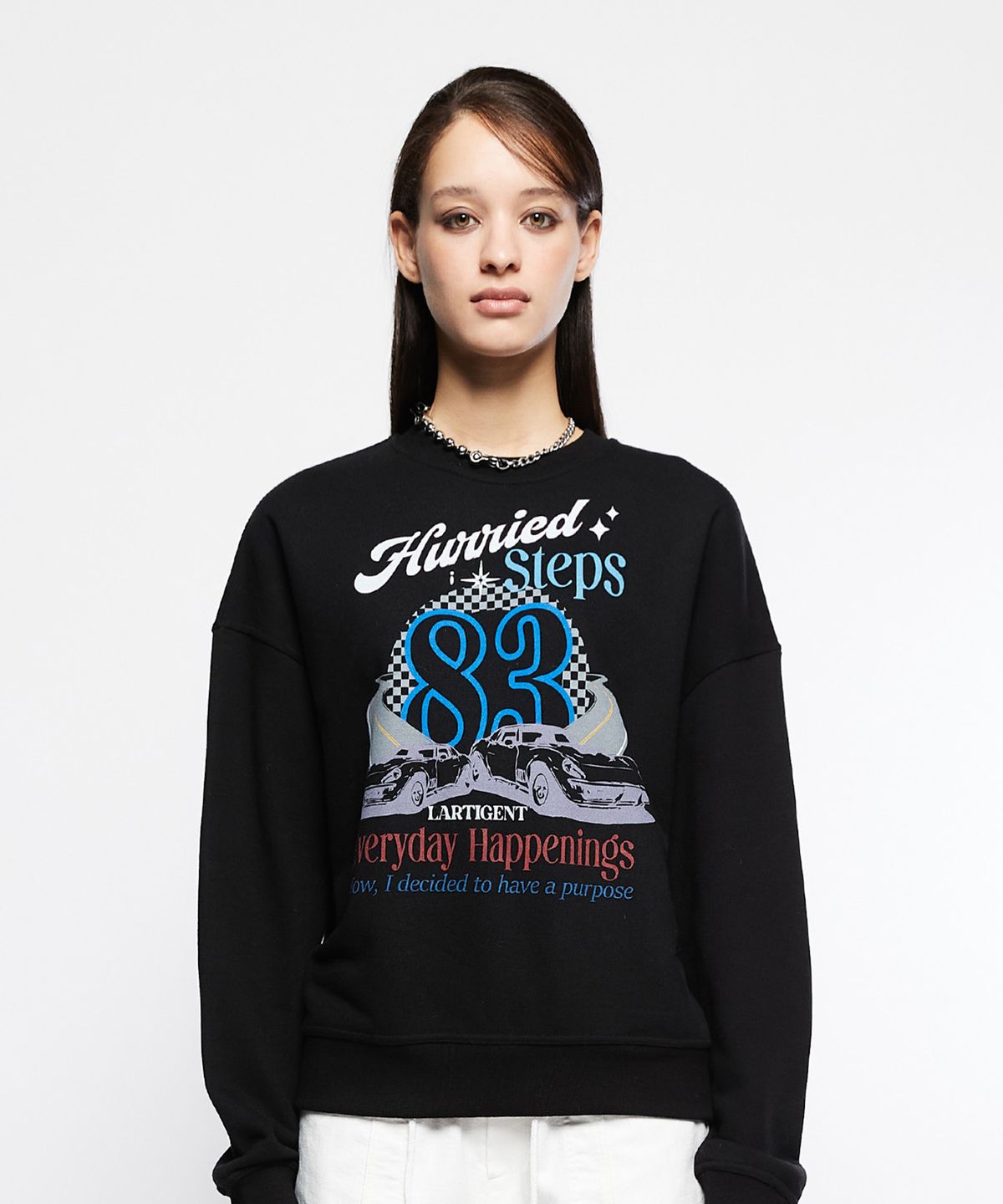 라티젠(LARTIGENT) L7 OLDCAR 83 SWEATSHIRT(BLACK)