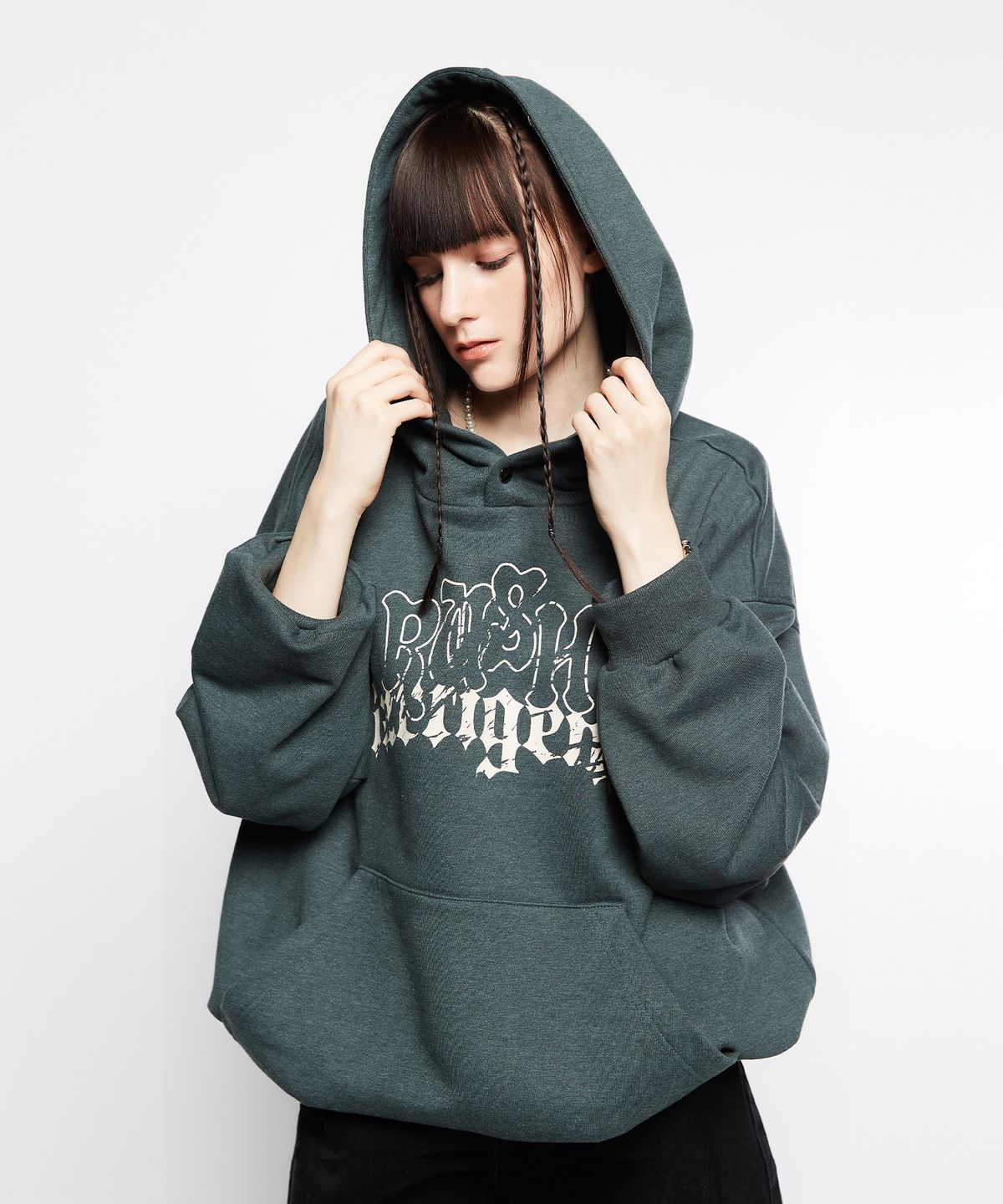 라티젠(LARTIGENT) L7 OVER STRING HOODIE(GREEN)