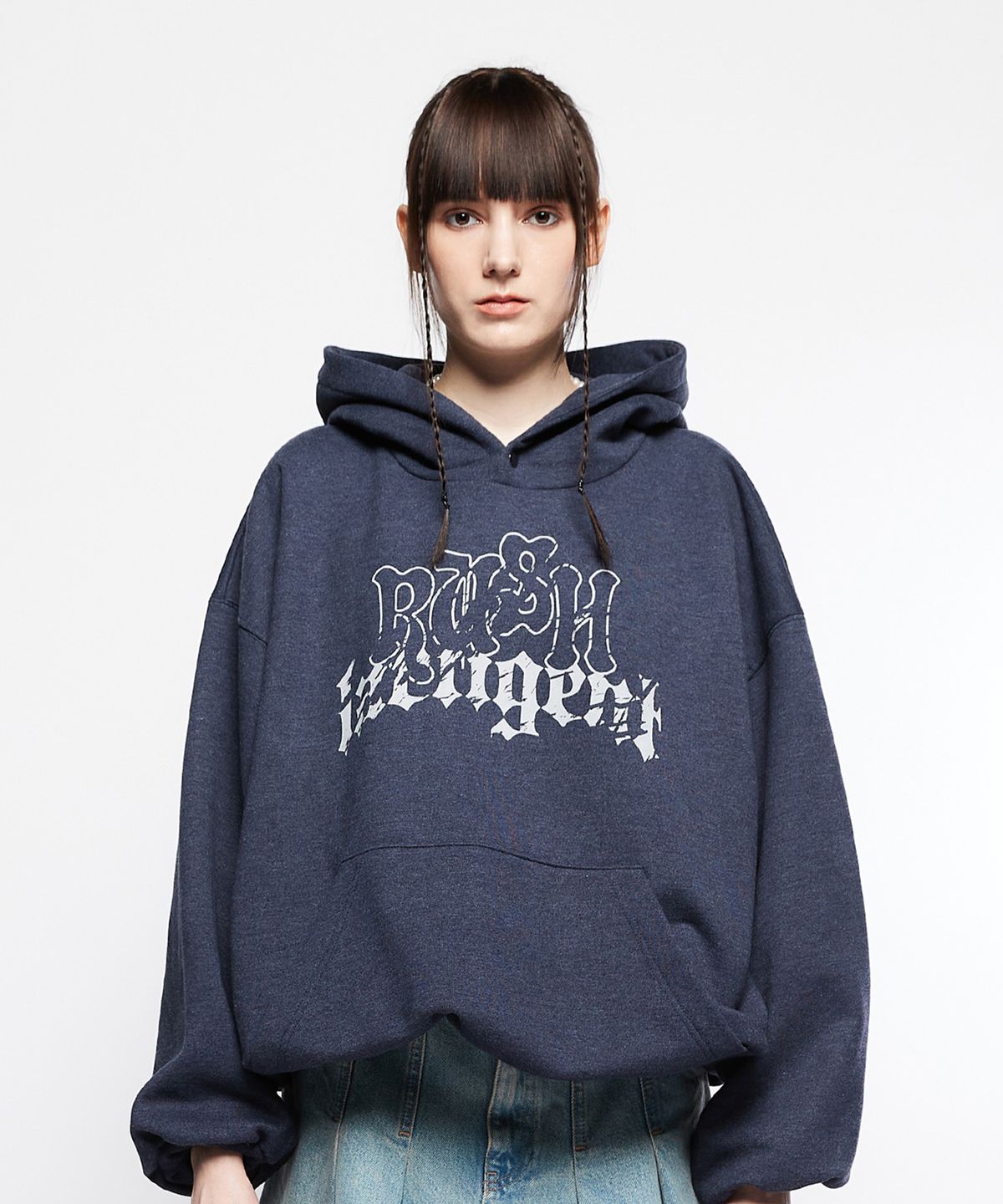 라티젠(LARTIGENT) L7 OVER STRING HOODIE(NAVY)