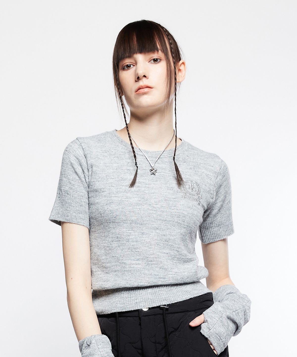 라티젠(LARTIGENT) L7 SLEEVED KNIT WARMER SET(GRAY)