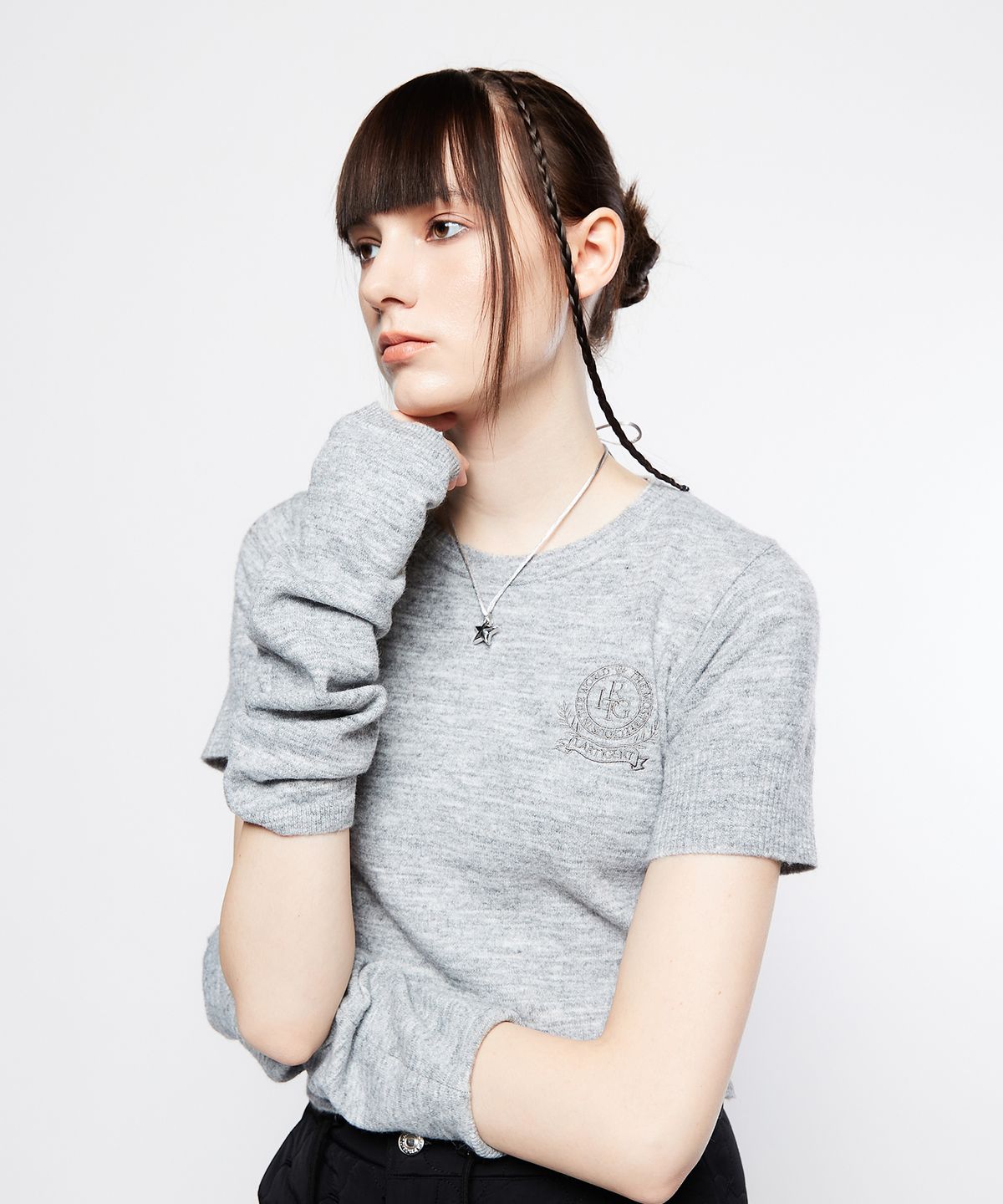 라티젠(LARTIGENT) L7 SLEEVED KNIT WARMER SET(GRAY)