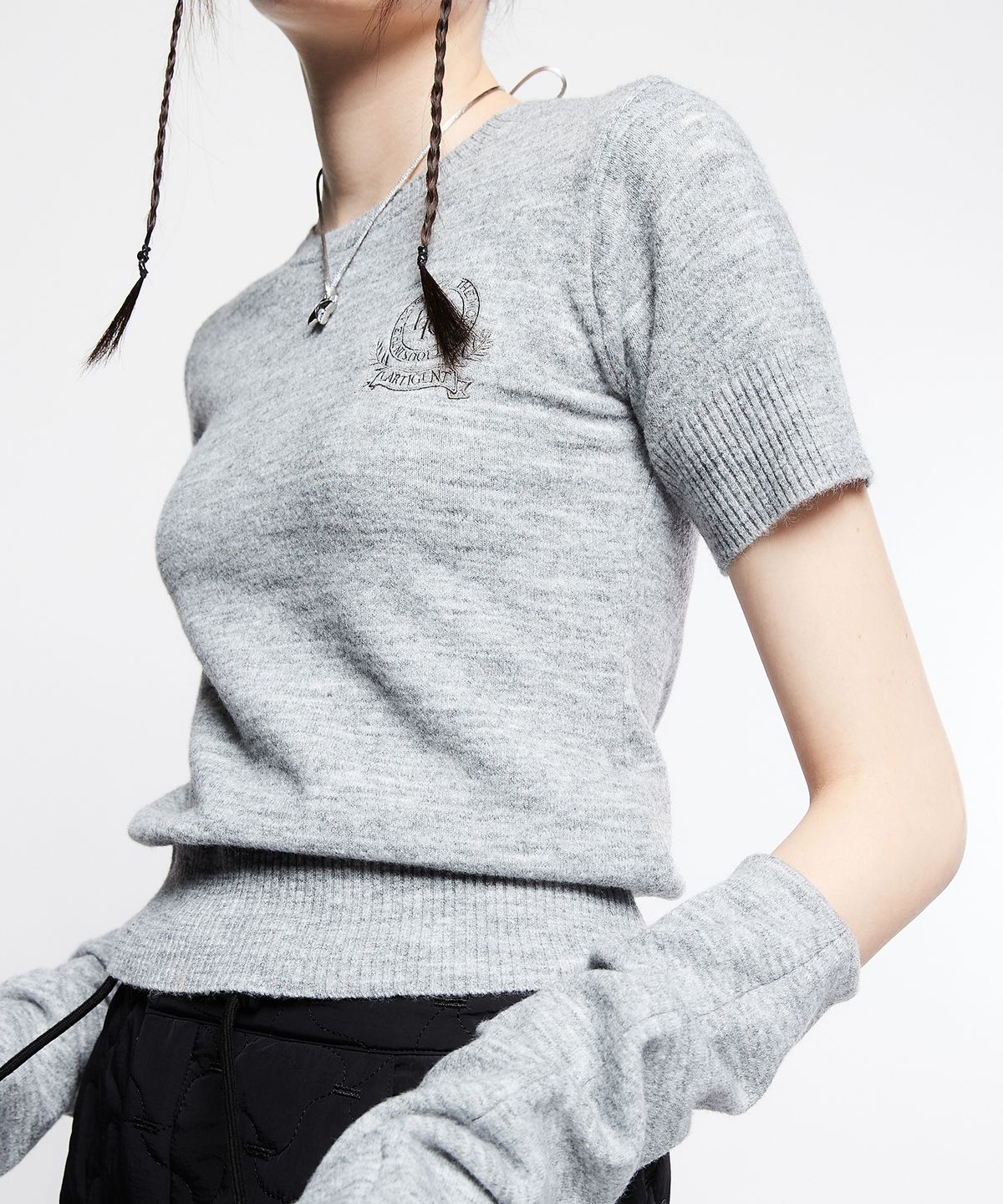라티젠(LARTIGENT) L7 SLEEVED KNIT WARMER SET(GRAY)