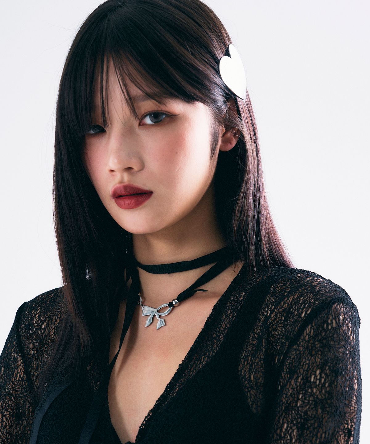 센티멍(SENTIMENTS) NO.439 [SILVER] HEART SHIELD HAIR PIN